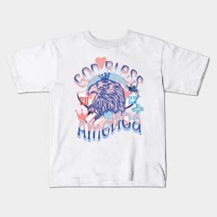 Eagle god bless America tshirt Kids T-Shirt